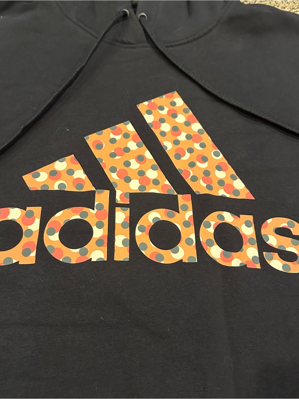 adidas Women’s Badge of Sport Polka Dot Logo Fleece Pullover Hoodie 2X R $90 - Picture 6 of 12